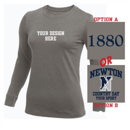 Nike Women's L/S Cotton Tee (D. Grey)